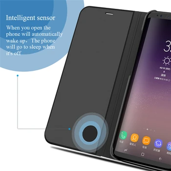 Zrkadlo Flip puzdro Pre Samsung Galaxy A30 A70 A40 Smart Book obal pre Samsung A50 a20e 30 40 50 70 50a 30a 70a 2019 stojan Funda
