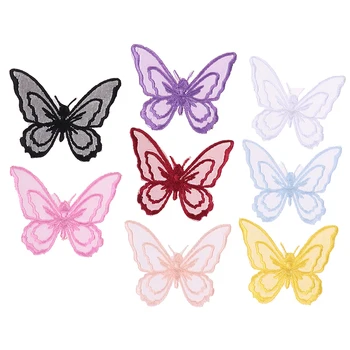 5 ks Odznak Vyšívané Čipky Motýľ Šiť Na Škvrny na Oblečení DIY Svadobné Ozdobné Výšivky Patch Nášivka Oblečenie
