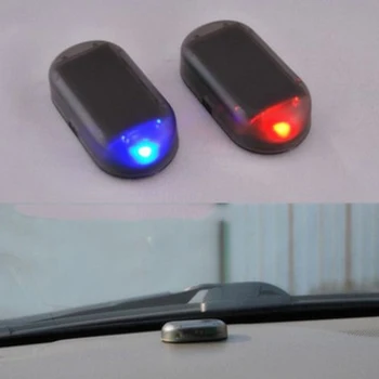 Svetelný alarm Auto dekorácie interiérové LED osvetlenie vozidla solárne simulácia výstražné blikajúce anti-theft svetlo