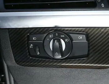 Carbon Fiber Vzhľad Vnútorné Hlava Light Switch Kryt Výbava Pre BMW X5 E70 2007 - 2013