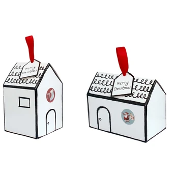 24pcs/set Dom Tvar Vianočné Cukrovinky Darčekové Tašky s Samolepky Laná Cookie Box