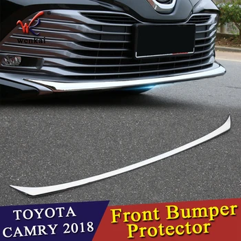 Pre Toyota Camry XV70 2018 Auto Styling Predný Nárazník Liatie Chránič Pruhy Výbava Príslušenstvo Svetlý Strieborný ABS Chrome