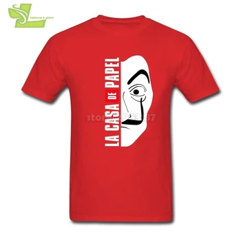 Peniaze Heist Maska La Casa de Abstraktných Vybavené T Košele pánske Crewneck Krátke Rukávy T-Shirts Populárne Osobné Tričká