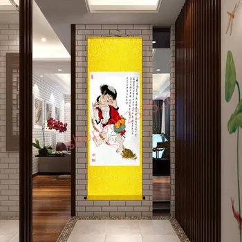 (upraviť) Liu Hai hrá so Zlatými Ropucha maľovanie, zhenzhai bixie sľubný maľovanie, obývacia izba, veranda geomantic maľovanie