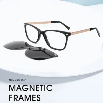Lenspace Námestie slnečné Okuliare Mužov Magnetický Klip Na Okuliare na Čítanie Polarizované Acetát Doplnky pre Mužov Okuliare Rám Glases