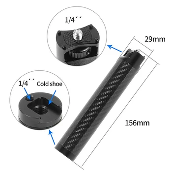 Carbon Fiber Rukoväť Gimbal Grip Cold Shoe Mount Adaptér pre Zhiyun WEEBILL S LAB Stabilizátor pre Monitor, Mikrofón