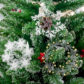 1PC Vianočné Ozdobné Prívesky Vianočný Stromček Transparentné Malé Ozdoby Vianočné Dvojité Snowflake Garland Ozdoby, Výzdoba