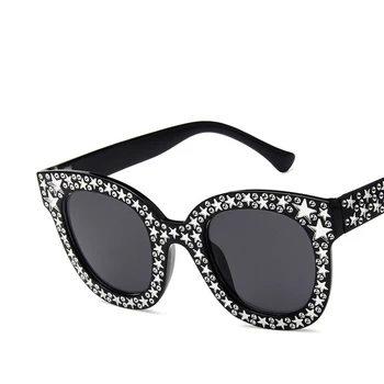 Nadrozmerné Diamond Námestie slnečné Okuliare Ženy, Luxusné Značky Vintage Plochou strechou, Ružová, Čierna Drahokamu Jeden Kus Mužov Gafas Odtiene UV400