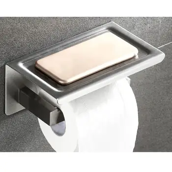Toaletný Papier Držiak S Polica Kúpeľňa Hodvábny Papier Rolka Na Stenu Matte Black Nehrdzavejúcej Ocele Hrdzu Dôkaz Kúpeľňa Produkty