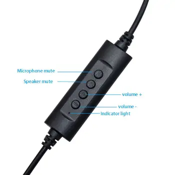 USB Headset potlačenie Šumu Slúchadlá Slúchadlá s Mikrofónom, Ovládanie Hlasitosti Funkcia