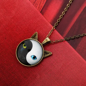 TSHOU314 New cute cat náhrdelník čierna mačka, sklenený prívesok sveter reťazca šperky Darček Odkaz Pre Kupujúceho