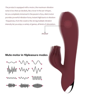 Rabbit Vibrátor 10 Rýchlosti G-Spot Vibrátor, Dildo Silikónové Nepremokavé Stimulátor Klitorisu pošvy Masér sexuálne hračky pre ženy