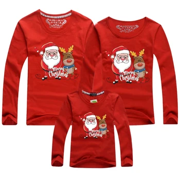 Vianočné Rodiny Oblečenie Santa Claus Štýl Dieťa Dlhý rukáv košele pre Dospelých a Deti, Mama A Ja Oblečenie Rodiny Zodpovedajúce Oblečenie