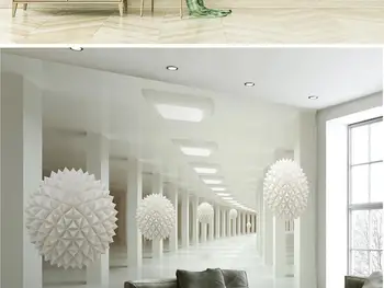 Nové Vlastné 3D Veľké Nástenné Tapety Abstraktného priestoru chodby, biela oblasti detskej izbe, TV joj, obývacia Spálňa