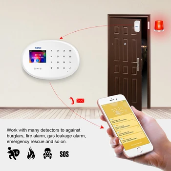 KERUI W20, WIFI, GSM Smart Home Control Bezpečnostný Alarm Systém S 2,4-Palcový TFT Dotykový Panel APLIKÁCIE Ovládanie Bezdrôtových Senzorových DIY Kit