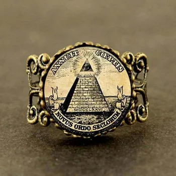 Nové Steampunk Vintage symbol slobodomurárstva illuminati starožitné tlač ilustračného plagátu objavia sklo prsteň, šperky zadarmo pre mužov, ženy 1pcs/veľa