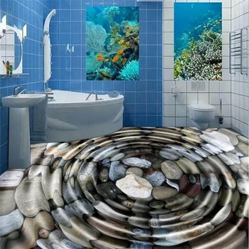 Beibehang Vlastné 3d poschodí 3D vody vlnky dláždené podlahy, tapety, obývacia izba, spálňa, kúpeľňa dekorácie
