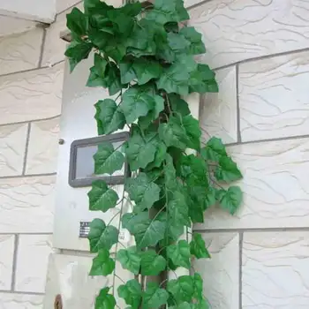 2m Umelé Ivy Leaf Garland Rastliny Viniča Falošné Lístie, Kvety Domova Plastové Umelý Kvet Ratan Evergreen Cirrusu