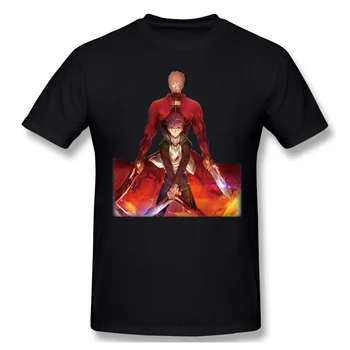 2021 Voľný čas Módne bavlna T-shirt Archer Shirou Tlač Zábavné Osud Pobyt Noc Saber Gilgaméšovi Anime Mužov Streetwear