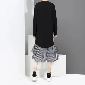 2020 Lete Ženy, Šaty Dlhé Nepravidelný Dlhým Rukávom Voľné Elegantná Dáma Patchwork Šaty Módne Outwear Topy