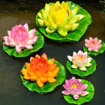 Záhrada plávajúce lotus umelé 3D kvet akvarijné ryby nádrž (rybník lotosový kvet domáce dekorácie lily lotus