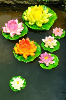 Záhrada plávajúce lotus umelé 3D kvet akvarijné ryby nádrž (rybník lotosový kvet domáce dekorácie lily lotus