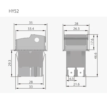 HY52 125/250V Priemyselné Elektrické Tlačidlo Prepína Zapnutie Vypnutie Mechanické Zariadenie, Elektrický Stroj Izba