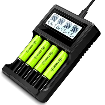 SOONHUA 4-Slot Nabíjačky Batérií, LCD Displej Batérie, Nabíjačky Pre Nabíjateľné 3.3 V/3,7 V 14500 18650 Li-Ion Batérií Nové