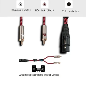 XLR zásuvka na Dual RCA Samec Audio Kábel pre Zmiešavač Konzoly Zosilňovač, Reproduktor Domov Stereo Systémy, Y Splitter Káble 1m 2m 3m 5m