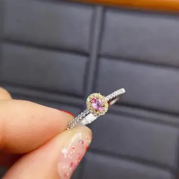 KJJEAXCMY jemné šperky 925 sterling silver vykladané prírodný ružový zafír nové Ženské krúžok vintage Podporu test hot predaj