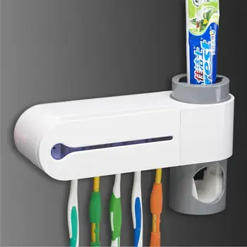 HiMISS Kreatívne Automatické Zubná Pasta Dávkovač Nastaviť Kefka Držiteľ Sterilizátor Kúpeľňových Doplnkov