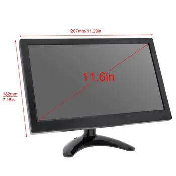 11.6 Palcový HD IPS TFT LCD Farebný Monitor, TV Mini Počítač MP5 Prehrávač 2 Kanál Video Vstupu Monitor s Reproduktora AV BNC VGA