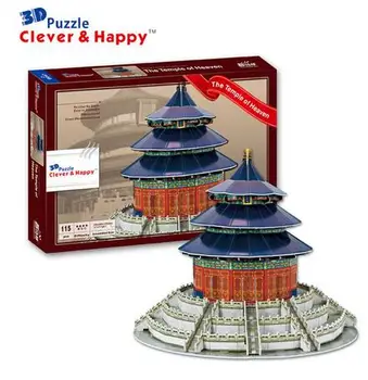 Candice guo 3D puzzle HOBBY hračky papier budovy model zostaviť ručné práce hra temple of heaven Pekingu Antickej architektúry 1pc