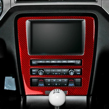 Pre Ford Mustang na roky 2009-2013 karbónová Nálepka Centrálne Ovládanie CD Panel Kryt Výbava Interiéru Tvarovanie Dekorácie Auto Samolepky