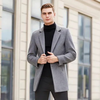 Nový Štýl zákopy srsti mužov 2019 módne bežné kvalitné mens kabát slim fit Mužov zahustiť zimné Bundy plus veľkosť M-3XL