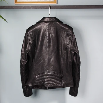 2020 Jar Originálne Kožené Bundy Ženy Oblečenie z Ovčej Kabát Žena Motocykel Biker Jacket Vintage Slim Fit 17-69 KJ4459