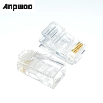 ANPWOO 100ks Crystal 8Pin Modul RJ45 Konektor RJ-45 Ethernet Kábel Sieťový Konektor Adaptéra Pre Cat5 Cat5e Rj 45 Konektory