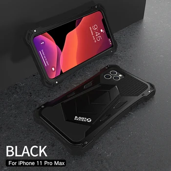 R-STAČÍ puzdro Pre iPhone 11 Pro Max Luxusné Doom Brnenie Povinnosť Shockproof Kovové Hliníkové Prípadoch XS Max XR XS 8 7 Plus