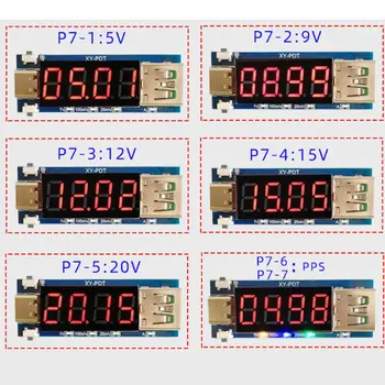 Rýchlu Nabíjačku Typ-C, USB Napätie a Prúd Tester Detektor Spúšť Digitálny Voltmeter Ammeter Mobile Power Supply