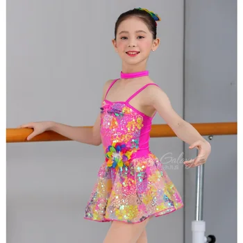 H2671 Dievčatá Balet, Tanec Šaty, Oblečenie Pre Deti Princezná Profesionálny Výkon Fáze Nosenie Flitrami Tutu Šaty, Kostým