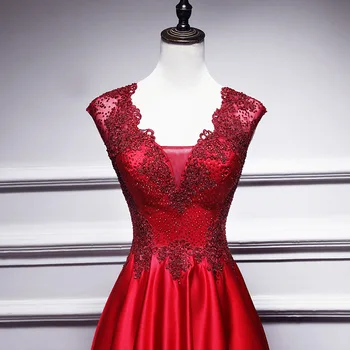 Čínske svadobné šaty Ženy bez Rukávov Šaty Žena Business Šaty, Sexy Čipky červenej Plnej Dĺžke Slim Elegantné Šaty Party Šaty