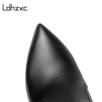 LDHZXC 2020 Veľké Veľkosti 33-45 Módne Ženy Topánky Sexy Stiletto Vysoké Podpätky Ukázal Prst Kolená Vysoké Čižmy Zimné Dámske Topánky