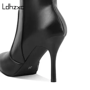 LDHZXC 2020 Veľké Veľkosti 33-45 Módne Ženy Topánky Sexy Stiletto Vysoké Podpätky Ukázal Prst Kolená Vysoké Čižmy Zimné Dámske Topánky