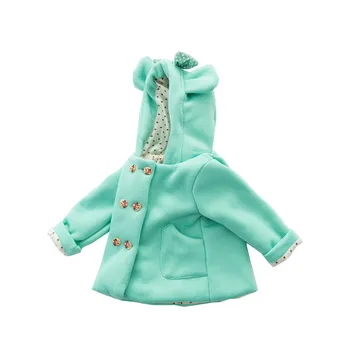 Dieťa dievča kabát pevné králičie uši luk cartoon kabát, bundu pre 1-3 roky dievčatá, batoľa dievča, Zimný kabát vrchné oblečenie oblečenie
