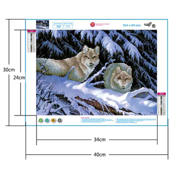 Snow Wolf 5D Diamond Maľovanie Diamond Vložiť Maľovanie Cross Stitch Obraz Domova Darček kríž výšivky