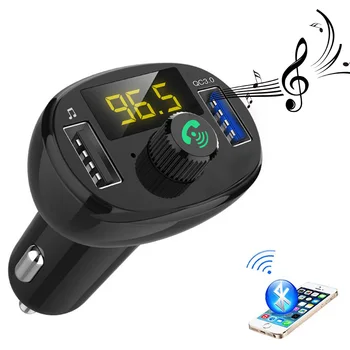 Rýchle Nabíjanie 3.0 USB Nabíjačka do Auta Pre Mobilný Telefón Bluetooth Prijímač FM Modulátor Handsfree Car MP3 Prehrávač