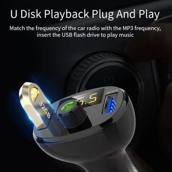 Rýchle Nabíjanie 3.0 USB Nabíjačka do Auta Pre Mobilný Telefón Bluetooth Prijímač FM Modulátor Handsfree Car MP3 Prehrávač