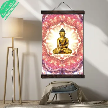Bronzový a Strieborný Buddha Plagát Prejdite Maliarske Plátno Vintage Poster a Tlačí na Steny Umenie Fotografie Spálne Dom Dekorácie