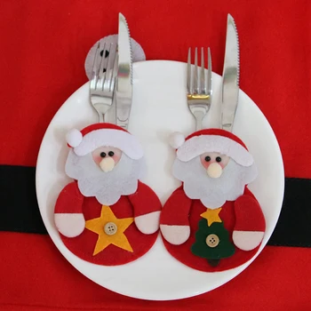 1PCS Vianočné Striebro Držiteľov Vrecká Fantázie Snehuliak Claus Elk Santa Vianočné Ozdoby Stole, Dekor Domáce Dekorácie