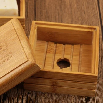 Drevo Farba Bamboo Japonský Mydlo Box Vaňou, Sprchovacím Kútom Mydlo, Zásobník Drainer Mydla, Držiak Kúpeľňa Dodávky